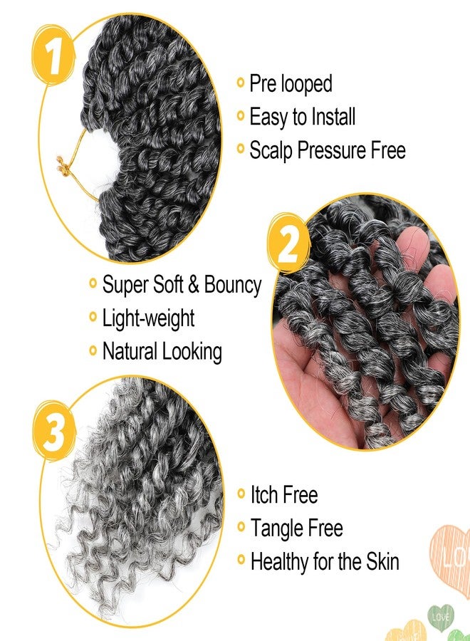 كاريدا شعر باشن تويست 6 بوصة، 8 عبوات، شعر كروشيه مجدول مسبقًا للنساء ذوات البشرة السمراء، شعر باشن تويست قصير مجعد (6 بوصة، عبوة من 8 قطع، رمادي#) - Image 4